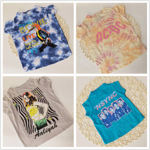 外贸宠物文化衫狗狗衣服夏装T恤薄款泰迪比熊柯基边牧法斗恶霸棉