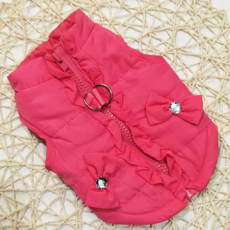 外贸宠物衣服秋冬装拉链带牵引环泰迪比熊小鹿犬猫咪小狗狗幼犬