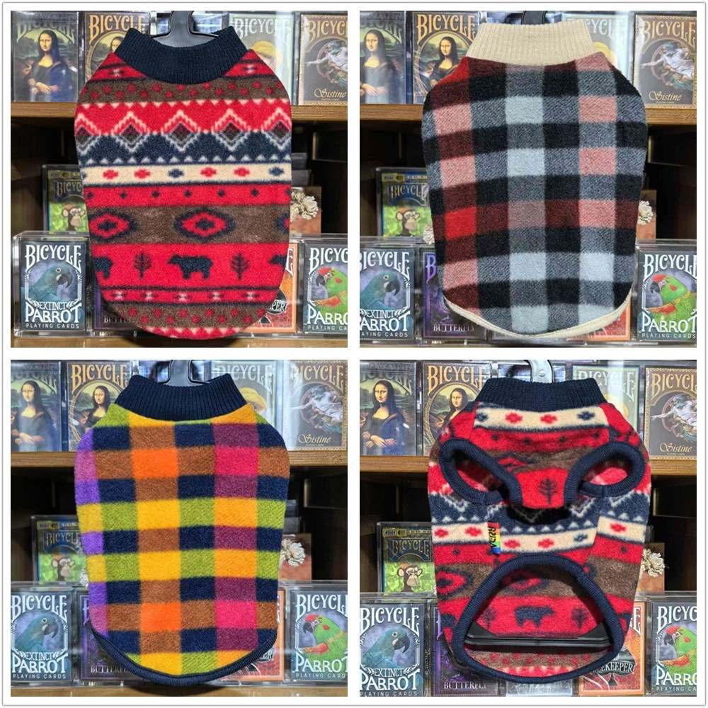 日单宠物绒衫无袖圆领短胖狗狗衣服春秋装泰迪比熊小鹿犬猫法斗