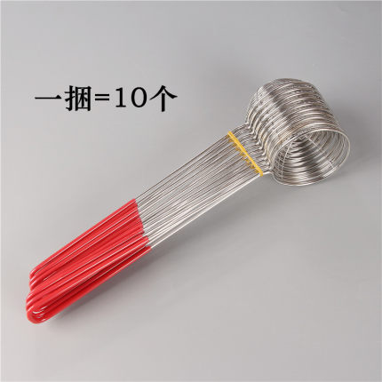 奶茶店优质珍珠漏勺过滤网筛小号不锈钢火锅红柄厨房工具加深捞厘