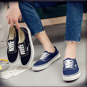 低帮系带复古男鞋 女鞋 百搭学生板鞋 黑色回力经典 休闲纯色帆布鞋