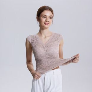 新款包肩头性蕾丝美背内衣无钢圈文胸罩杯一体式背心打底衣微收腹