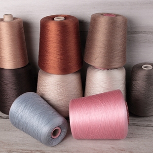 莲工房进口意大利日本120支精纺真丝50克 两蕾丝披肩机织筒线钩针