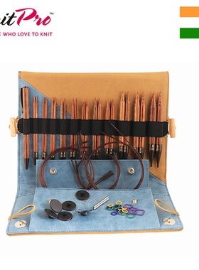 莲工房 Knitpro Ginger 进口可拆卸环针套装 常规针头 桦木11副装