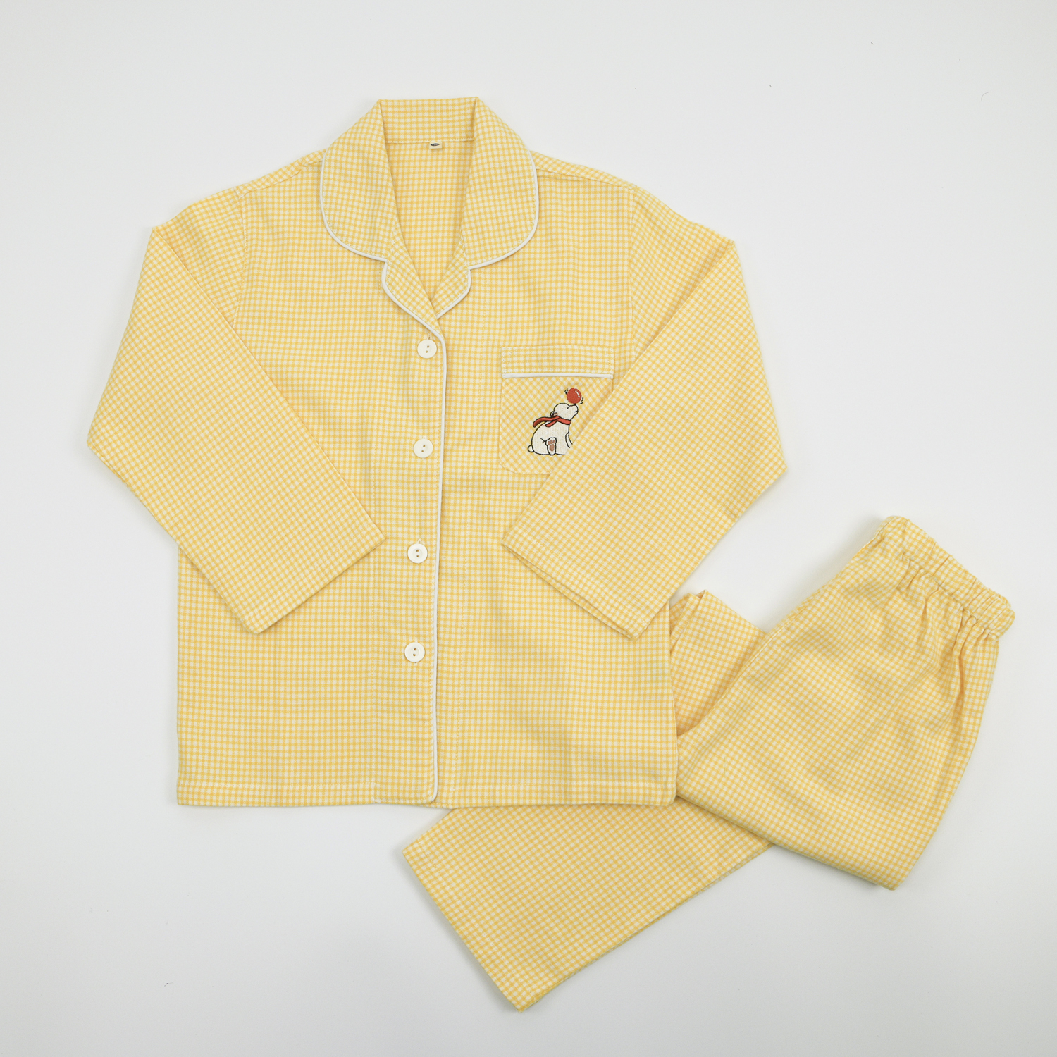 春秋儿童长袖睡衣套装全棉磨毛薄款绒布中大童女童翻领开衫家居服