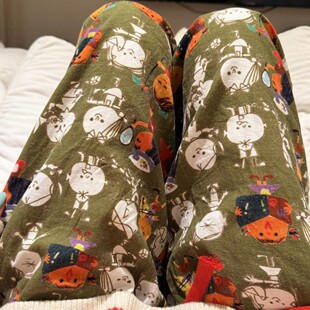 青年女性卡通纯棉磨毛春秋冬睡裤柔软舒适新款直筒软糯宽松休闲裤