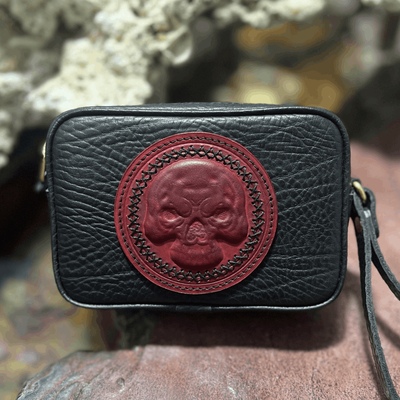 高端进口野牛皮手工文玩收纳包