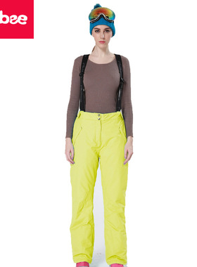 菲比小象女士滑雪裤加厚成人冲锋裤女背带裤户外