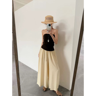 显瘦百搭高腰直筒八分裤 天丝亚麻阔腿裙裤 女2026夏季 薄款 休闲裤