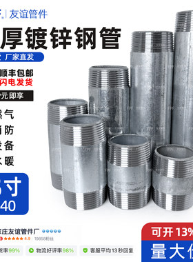 1.5寸DN40镀锌钢管双头丝短接头