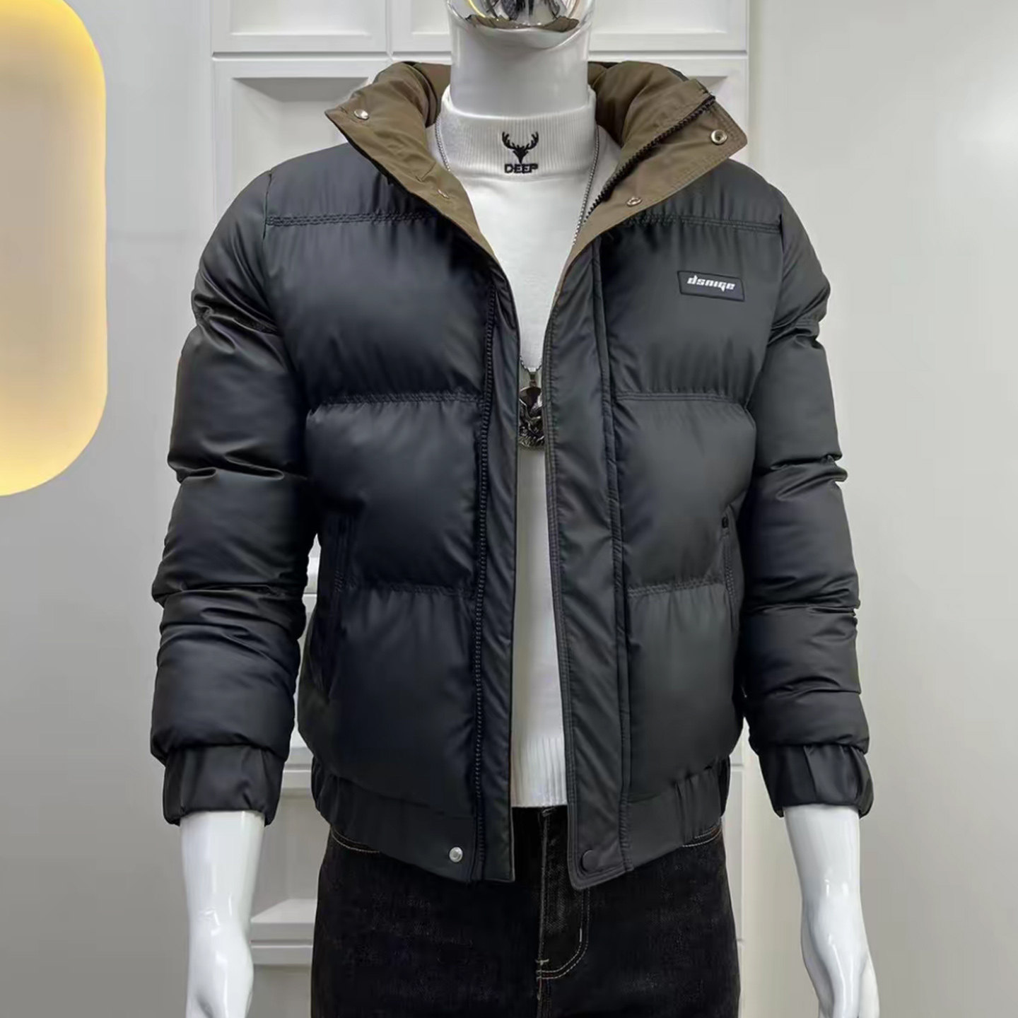 冬季外套男新款潮流拼色立领男士棉衣韩版百搭保暖高级感网红棉服