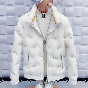 羽绒服潮流帅气保暖修身 立领男士 痞帅百搭棉衣 外套男加厚短款 冬季