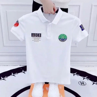 潮流网红polo衫男夏季新款韩版短袖男字母贴标T恤精神小伙半截袖