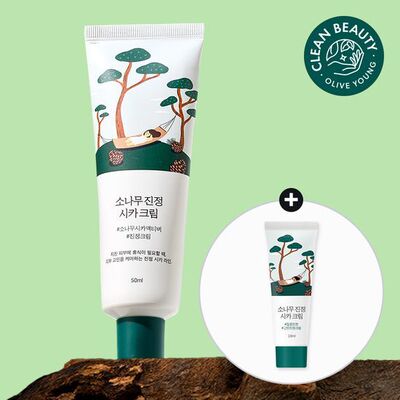 ROUND LAB柔恩莱独岛松树积雪草面霜舒缓镇静50ml+10ml 韩国直邮