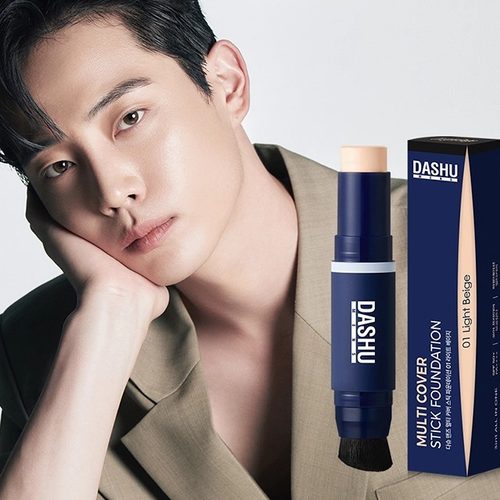 韩国直邮DASHU男士双头带刷头粉底棒遮瑕提亮持久保湿隔离霜spf50