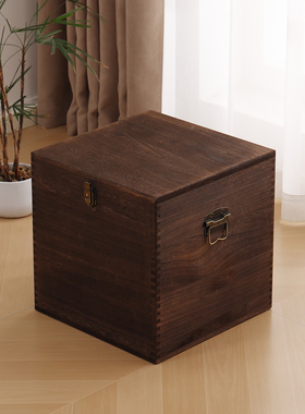实木收纳箱家用大容量储物箱客厅卧室收纳盒衣服整理箱坐人储物箱