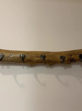 复古风玄关挂钩入户进门后墙上钥匙衣服壁挂衣架原木质衣帽挂衣钩