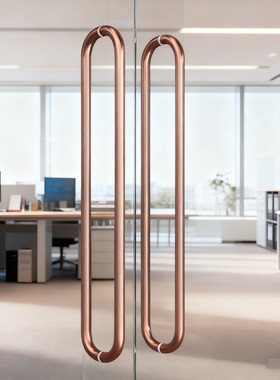 玻璃门拉手加厚不锈钢门把手对装高档黑色会议室商铺餐厅大门扶手