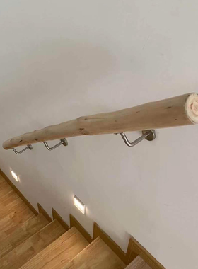 楼梯扶手栏杆阳台护栏 室内原木实木树枝民宿酒店楼道侧装扶手