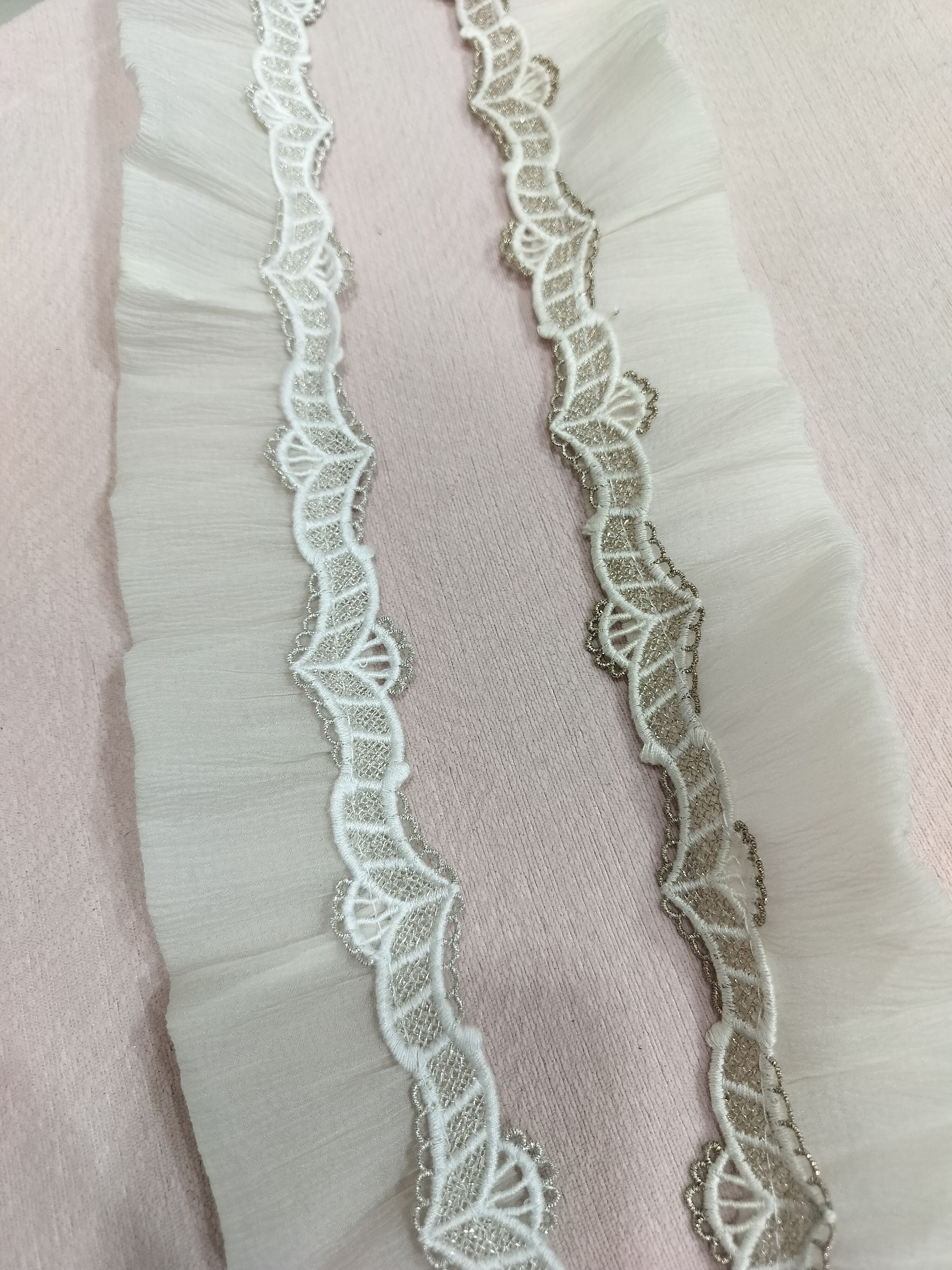窗帘花边米色5cm蕾丝珍珠金线水溶花边符合蕾丝装饰立边法式辅料