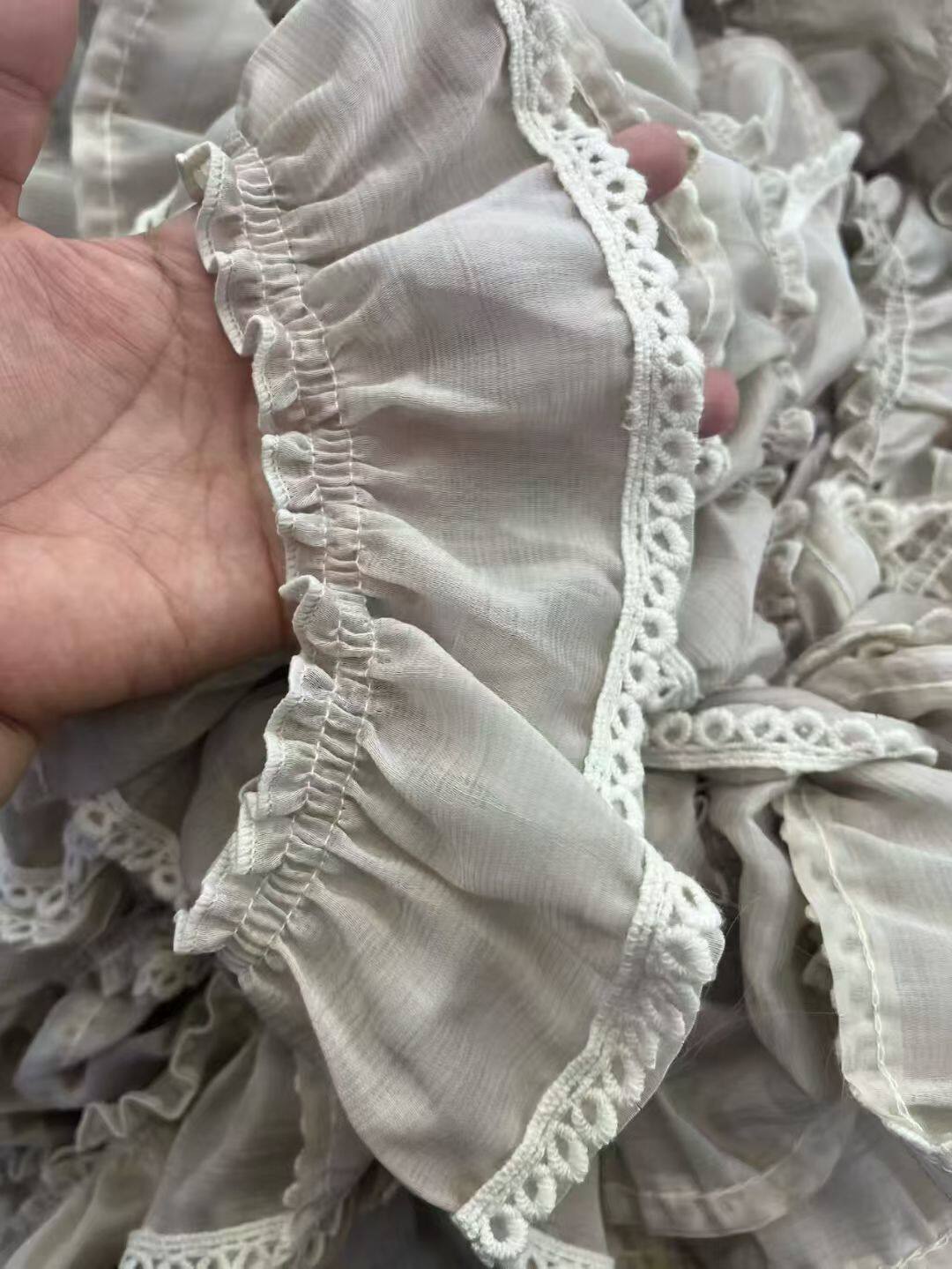 窗帘花边7厘米棉布蕾丝边褶皱洛丽塔荷叶边假领裙摆袖口家居辅料