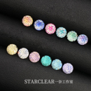 医用钛合金爆闪锆石烟花切耳钉外螺旋防过敏养耳洞平底耳蜗耳骨钉