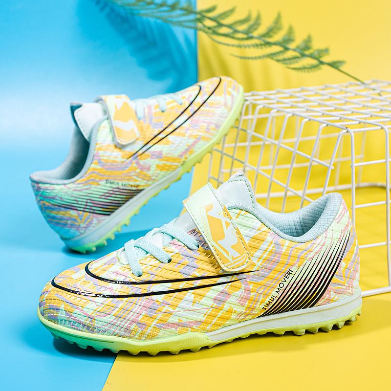 C罗梅西2022新款儿童足球鞋学生男童猎鹰TF碎钉魔术贴女子训练鞋