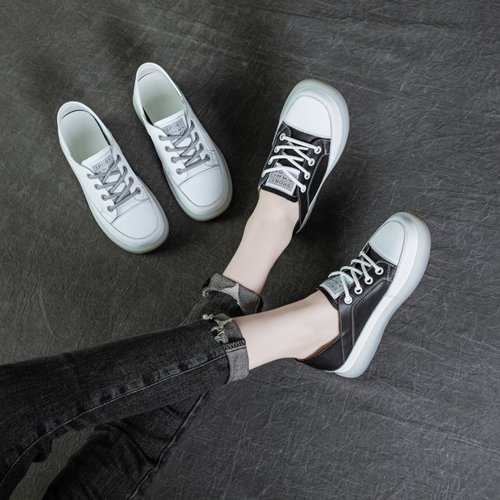 百丽夏真皮内增高小白鞋软底百搭