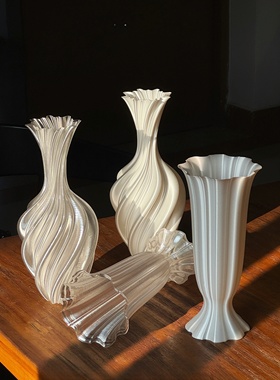 3D打印花瓶pla丝绸花瓶现代ins风简约摆件客厅高级感创意艺术花器