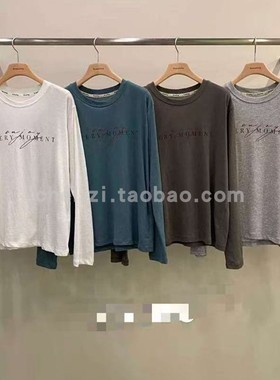 韩国东大门2025秋季新品REMAKING简约休闲风圆领英文字母宽松T恤