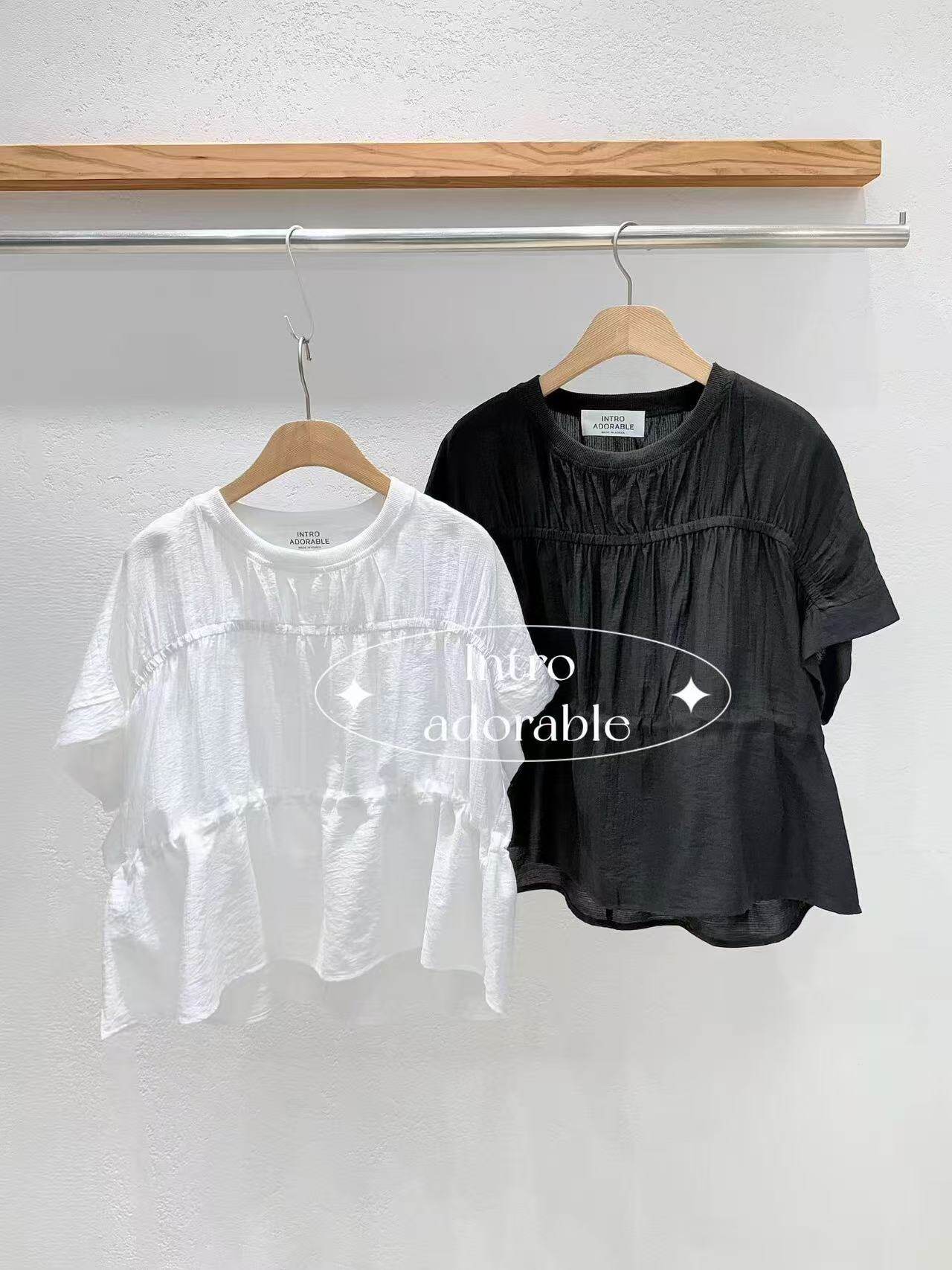 韩国东大门2026夏季新品INTRO 甜美简约时尚新款人气净版套头衬衫