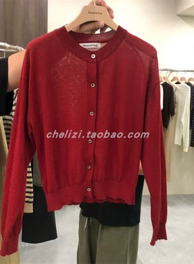 韩国东大门2025秋季新品Remaking慵懒简洁纯色单排扣宽松针织开衫