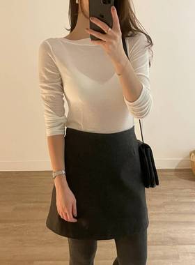 韩国东大门2025冬季新品COMETE时尚百搭修身显瘦长袖打底衫T恤