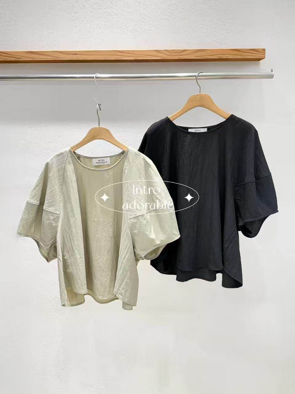 韩国东大门2026夏季新品INTRO 简约时尚大气 新款净版套头衬衫