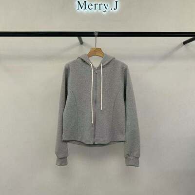 韩国东大门2026春季新品merry j休闲拉链修身显瘦夹克连帽外套女