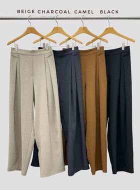 韩国东大门2026春新品Neutra 时尚百搭纯色松紧腰抽绳休闲裤女