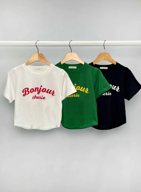 韩国东大门正品2025夏季新款sienne时尚圆领字母修身短袖T恤女