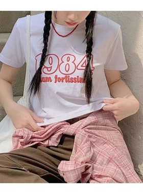 sienne韩国东大门代购2025夏季新品1984短袖T恤女