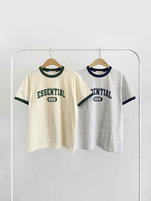 sienne韩国东大门代购2025夏季新品圆领拼色字母短袖T恤女