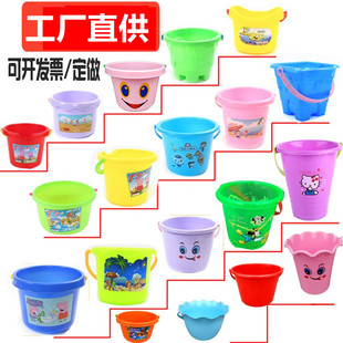 宝宝戏水玩沙捞鱼小水桶加厚 儿童沙滩桶单个玩具桶 塑料小桶