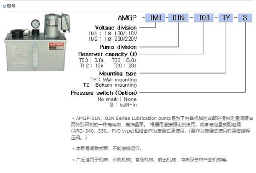 A-RYUNG Насос смазочного масла Yalong для Южной Кореи AMGP-1M1/1M2-01N-T12/T20-TY-S TZ PUMP