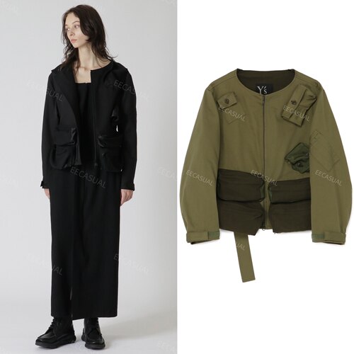 山本耀司 ys军绿色多口袋帆布夹克外套 22AW