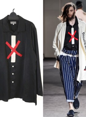 山本耀司 Yohji Yamamoto POUR HOMME 黑色真丝衬衫 17SS