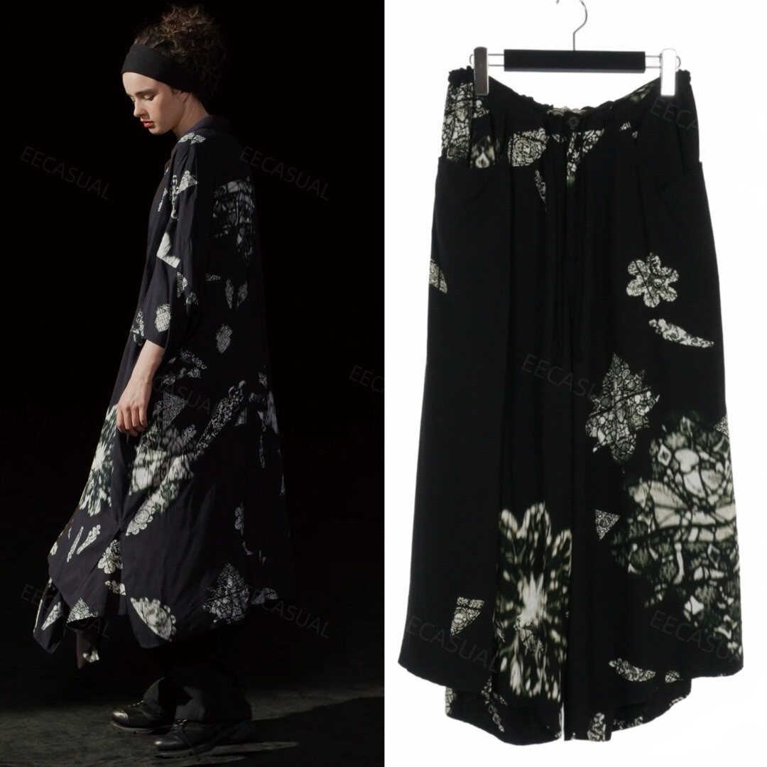 新品 山本耀司 ys 彩色宝石印花裙裤阔腿裤 21SS