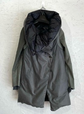 ISAAC SELLAM 法国皮王 皮革羽绒服外套  大立领长款