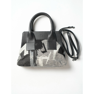 国内现货 新品 山本耀司 yohji ys印花拼布牛皮口金包手提斜挎包