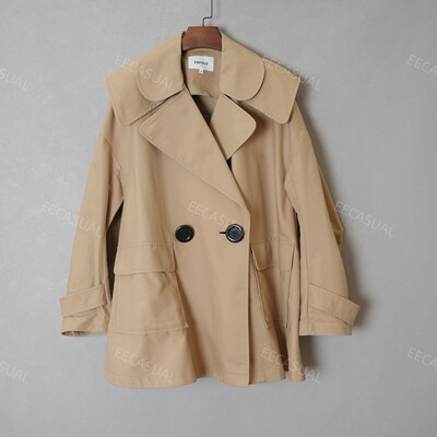 国内现货 新品 ENFOLD 圆弧袖大翻领廓形风衣外套