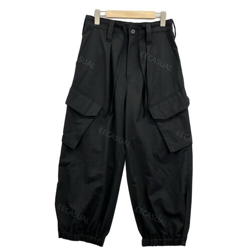 新品 山本耀司 Y3 Y-3 黑色羊毛定番口袋收口长裤裤子