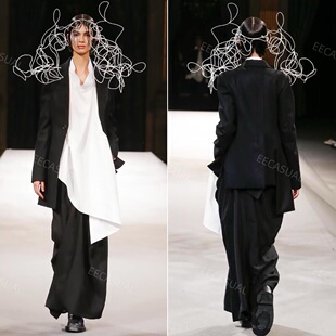 黑色羊毛不规则下摆西装 国内现货 FEMME 山本耀司Yohji 外套 新品