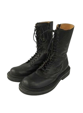 山本耀司 Yohji Yamamoto Pour Homme 黑色 系带 牛皮 高筒 靴子